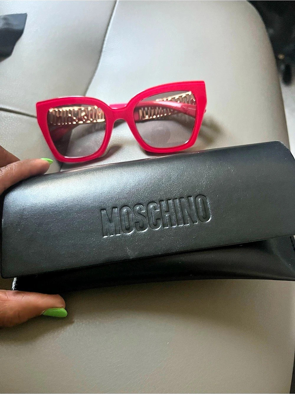 Moschino Red & Gold Cat-Eye Glasses